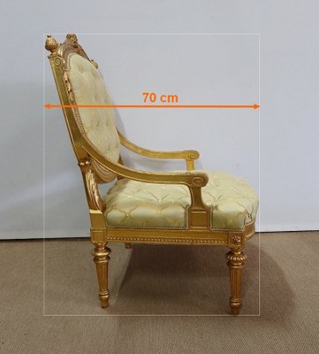 Mid 19th Century Louis XVI Queen Armchairs, Set of 2-RVK-1112624