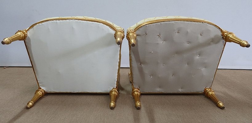 Mid 19th Century Louis XVI Queen Armchairs, Set of 2-RVK-1112624