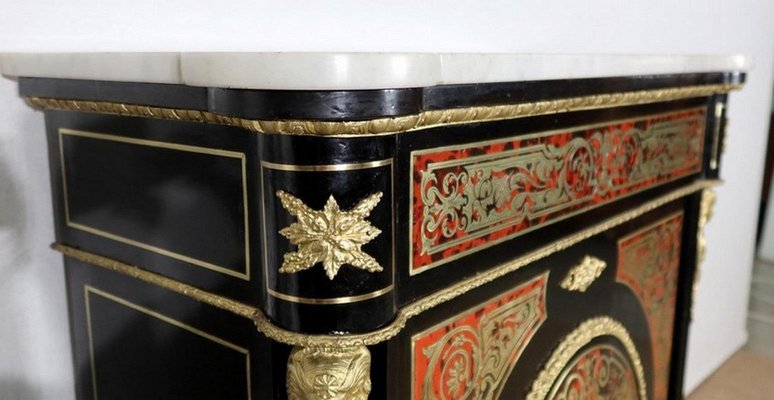 Mid-19th Century Napoleon III Period Entre-Deux Buffet in Boulle Marquetry-RVK-1453526