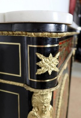 Mid-19th Century Napoleon III Period Entre-Deux Buffet in Boulle Marquetry-RVK-1453526