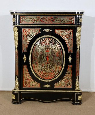 Mid-19th Century Napoleon III Period Entre-Deux Buffet in Boulle Marquetry-RVK-1453526