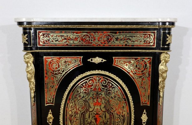 Mid-19th Century Napoleon III Period Entre-Deux Buffet in Boulle Marquetry-RVK-1453526