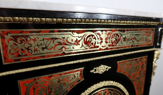 Mid-19th Century Napoleon III Period Entre-Deux Buffet in Boulle Marquetry-RVK-1453526