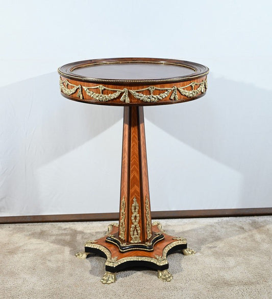 Mid-19th Century Napoleon III Restoration Pedestal Table in Precious Wood