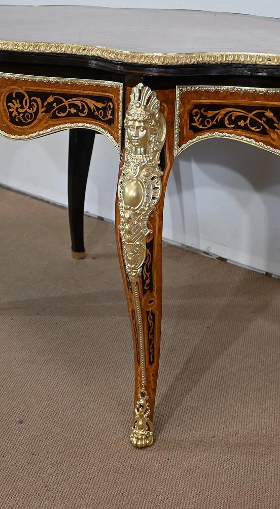 Mid 19th Century Napoleon III Violonée Table in Precious Wood