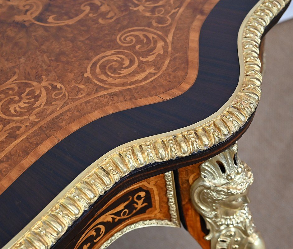 Mid 19th Century Napoleon III Violonée Table in Precious Wood