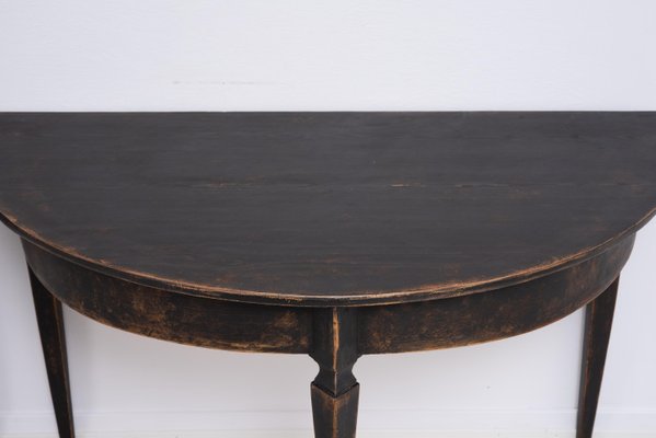 Mid 19th Century Northern Swedish Black Demi-Lune Tables, Set of 2-MJF-1225962