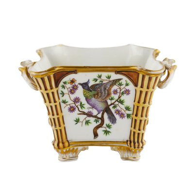 Mid-19th Century Porcelain Flowerpot from the Miklashevsky Factory, Russia-WMV-1781034