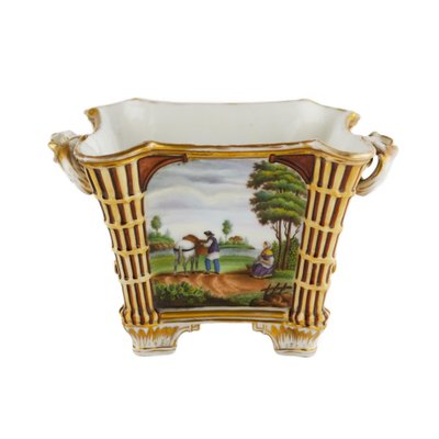 Mid-19th Century Porcelain Flowerpot from the Miklashevsky Factory, Russia-WMV-1781034