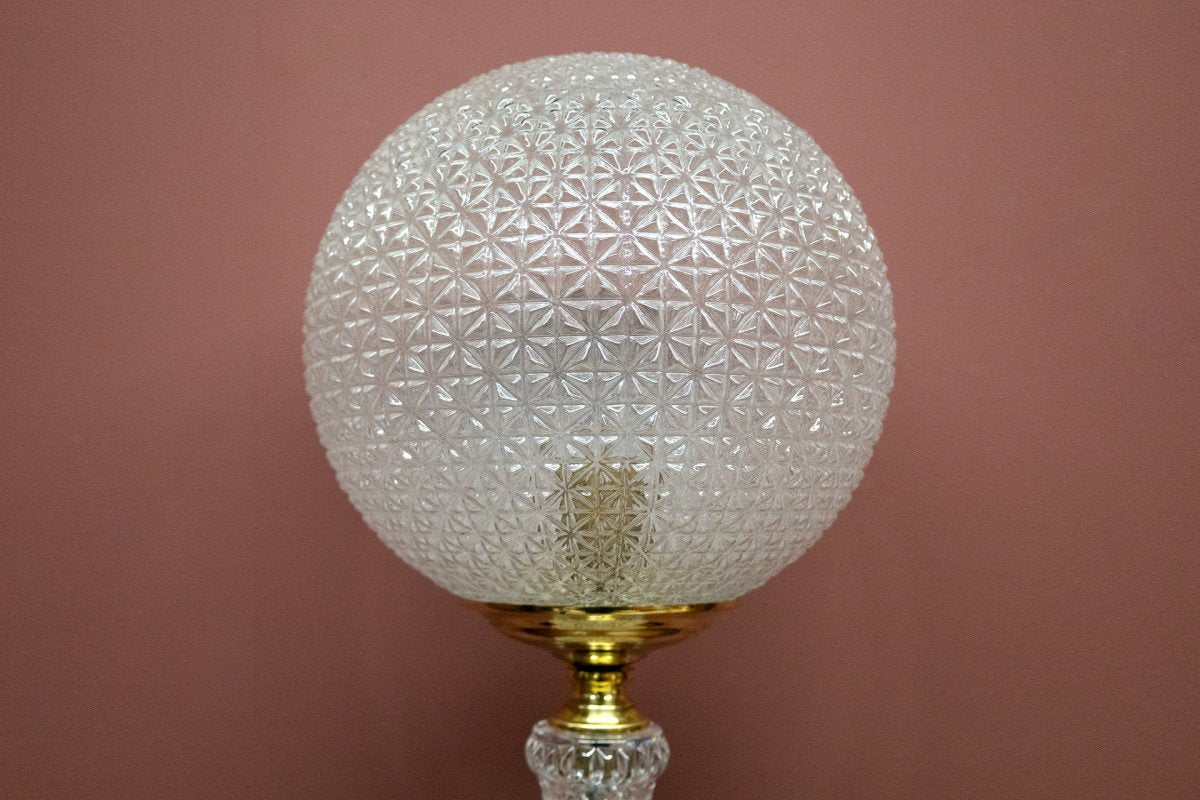 Mid-20th Century Art Deco Glass Table Lamp, Poland, 1950s