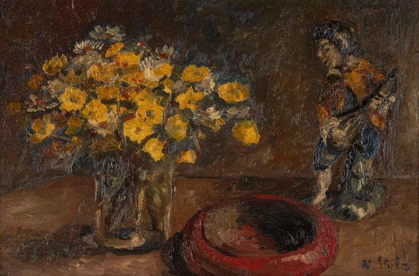 Mid 20th Century, Bouquet of Flowers, Oil on Canvas-WFS-937830