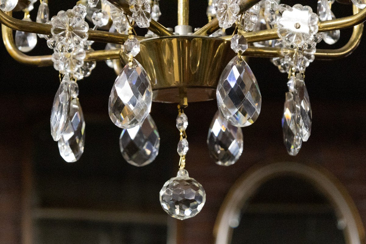 Mid-20th Century Crystal Chandelier, Western Europe, 1950s