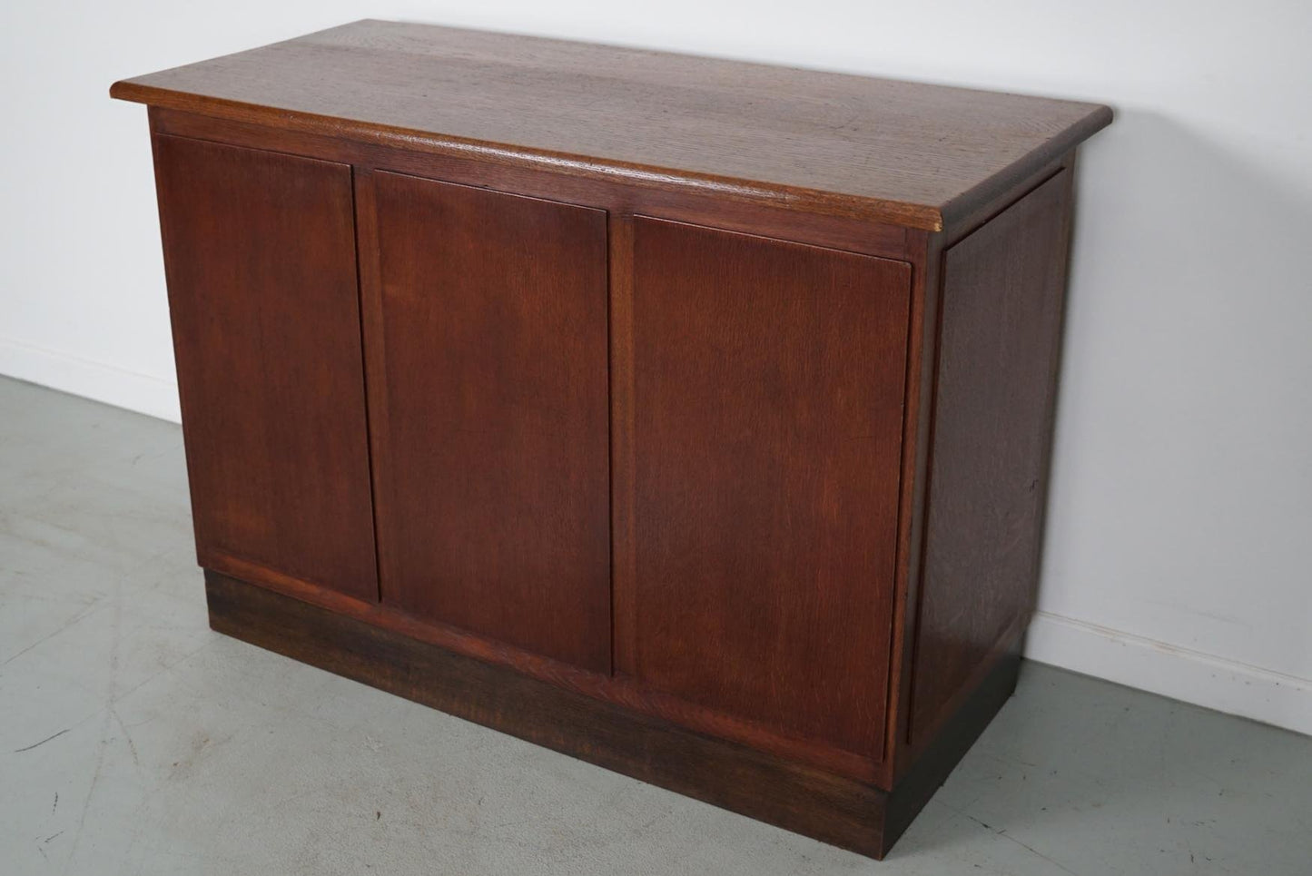 Mid-20th Century Dutch Industrial Oak Apothecary Cabinet