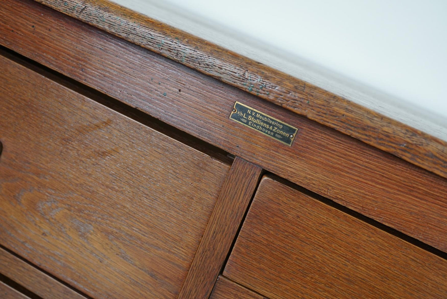 Mid-20th Century Dutch Industrial Oak Apothecary Cabinet