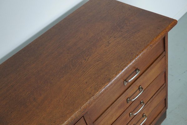 Mid-20th Century Dutch Industrial Oak Apothecary Cabinet-XO-1818830