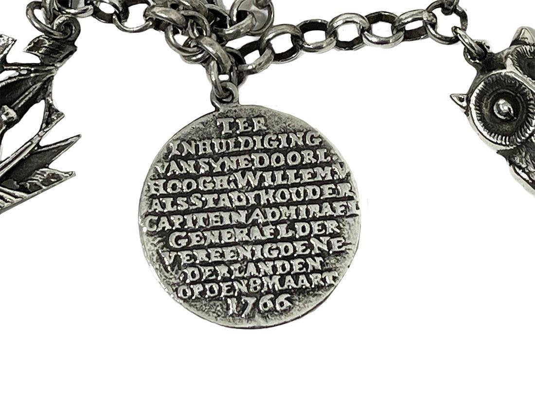 Mid-20th Century Dutch Silver Large Charms Bracelet, 1960s