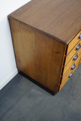 Mid-20th Century German Oak Pine Apothecary Cabinet or Bank of Drawers-XO-1191558