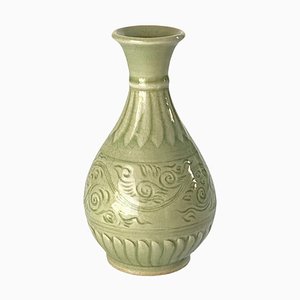 Mid-20th Century Green Ceramic Celadon Vase, China-UR-1388933