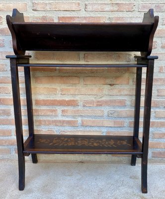 Mid 20th Century Modernist French Wooden Magazine Rack with Marquetry, 1950s-NOU-1730370