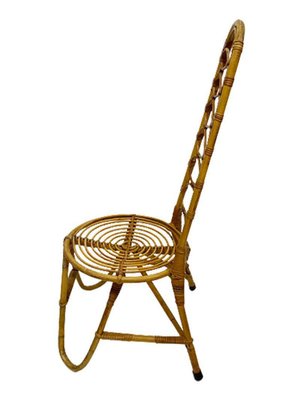 Mid-20th Century Rattan and Bamboo Chair and Magazine Rack, Set of 2-UCH-1224252