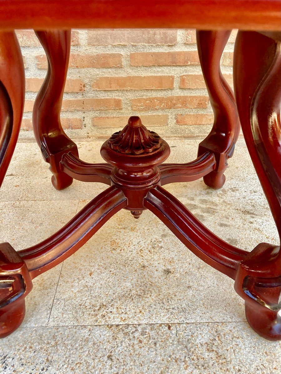 Mid-20th Century Side Table in Wood & Marble Top, 1960s