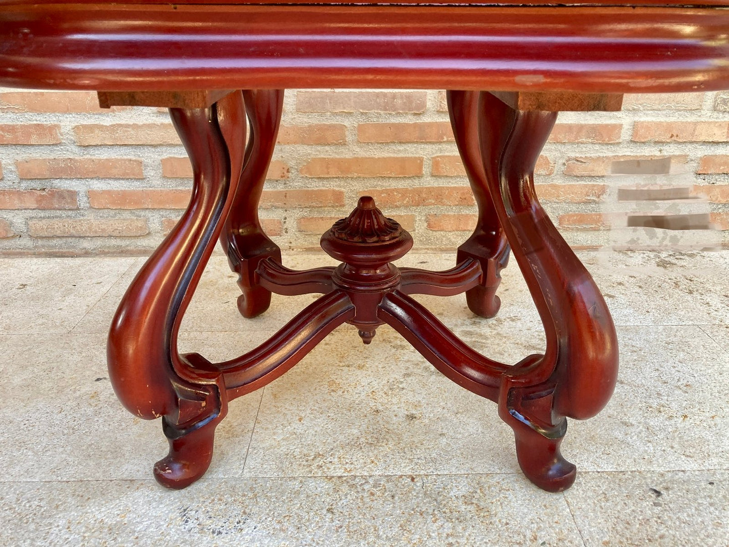 Mid-20th Century Side Table in Wood & Marble Top, 1960s