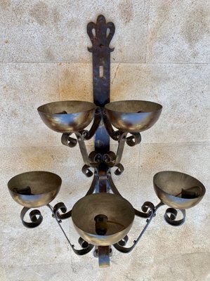 Mid 20th Century Spanish Iron Sconces, Set of 2-NOU-1220714