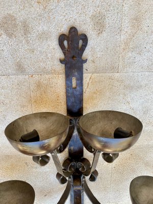 Mid 20th Century Spanish Iron Sconces, Set of 2-NOU-1220714