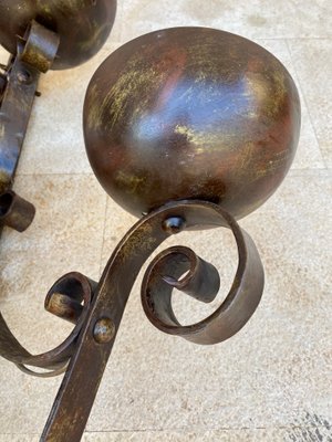 Mid 20th Century Spanish Iron Sconces, Set of 2-NOU-1220714