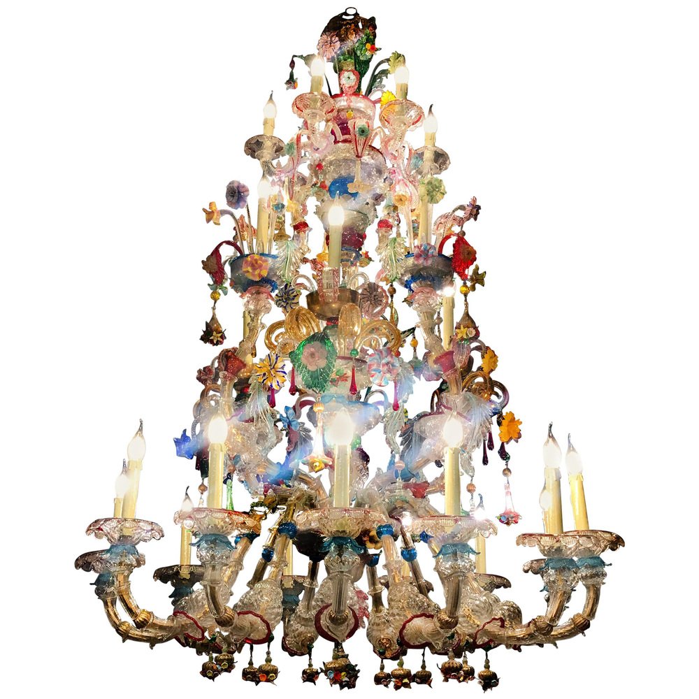 Mid-20th Century Venetian Rezzonico Chandelier with 27 Arms, 1950s