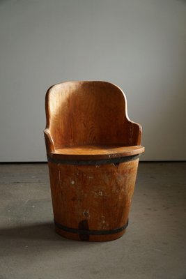 Mid 20th Century Wabi Sabi Pine Stump Chair by a Swedish Cabinetmaker, 1950s-MXF-1452513