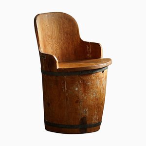 Mid 20th Century Wabi Sabi Pine Stump Chair by a Swedish Cabinetmaker, 1950s-MXF-1452513