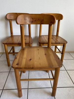 Mid-Centency Kiefernholz Chairs attributed to Rainer Daumiller 70s, Set of 3-HKY-1719548