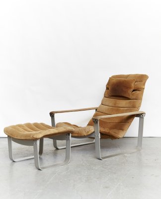 Mid-Center Pulkka Lounge Chair & Ottoman by Ilmari Lappalainen for Asko, 1968, Set of 2-XE-1760075