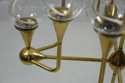 Mid-Century 12-Arm Brass Oil Candelabra by Freddie Andersen