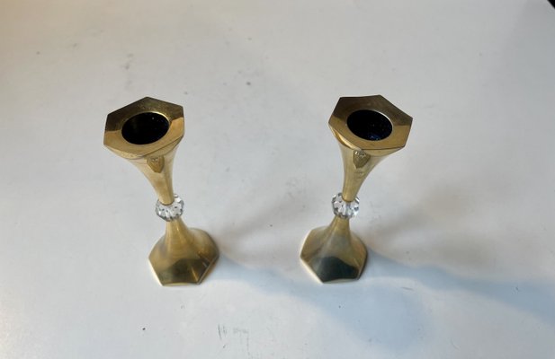 Mid-Century 24 Carat Gold Plated Candleholders by Hugo Asmussen, 1960s, Set of 2-LCR-2027893