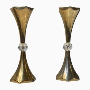 Mid-Century 24 Carat Gold Plated Candleholders by Hugo Asmussen, 1960s, Set of 2-LCR-2027893