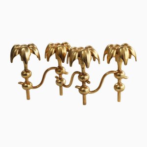 Mid-Century 24 Karat Gold-Plated Nail Palm Candleholder-FJP-1789519