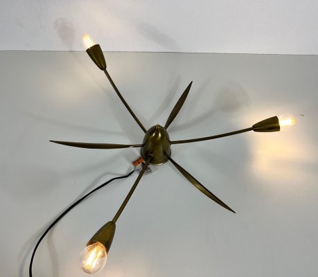 Mid-Century 3-Arm Sputnik Chandelier in Brass, 1960s-PUK-1320935