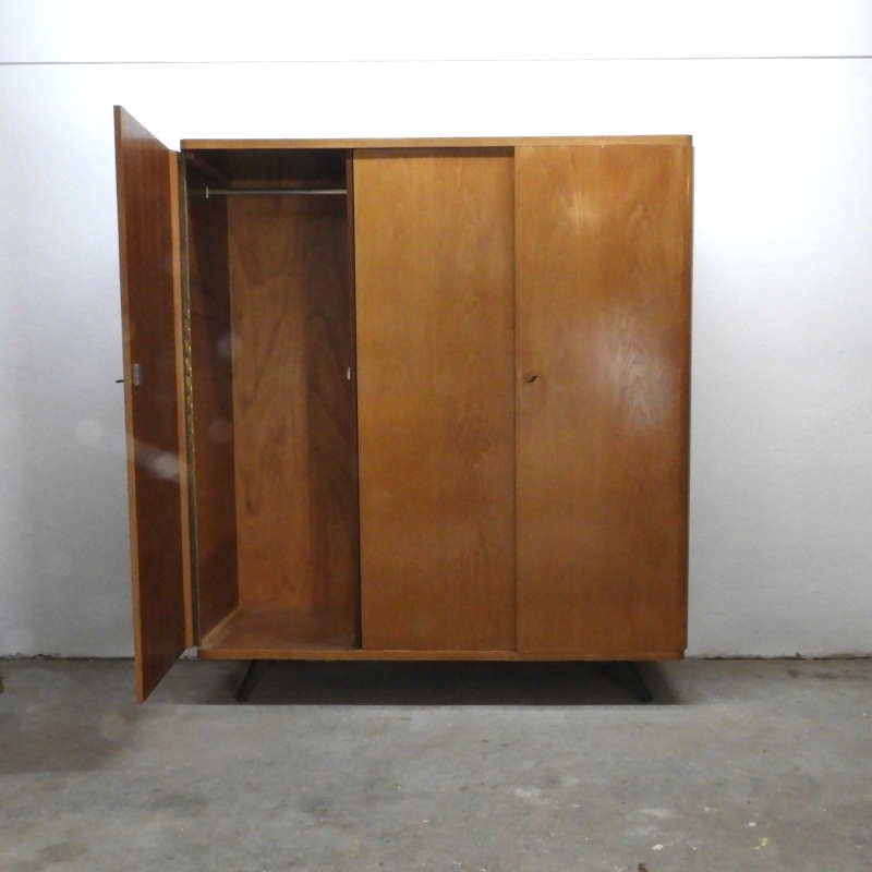 Mid-Century 3-Door Wardrobe