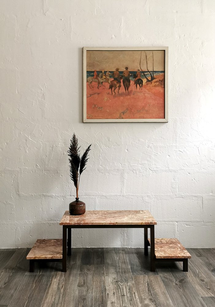 Mid-Century 3-Level Flower Bench with Marble Tops, 1960