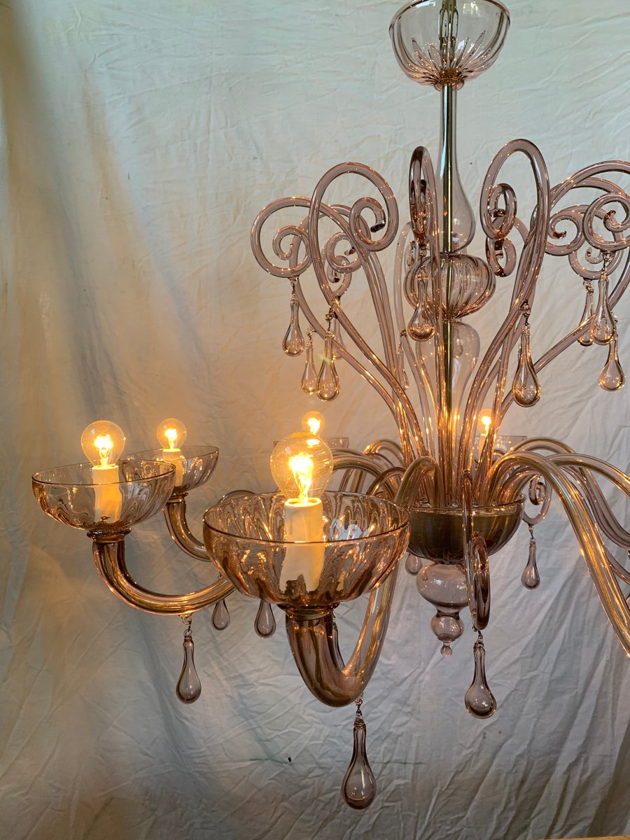 Mid-Century 8-Arm Chandelier from Cesare Toso, 1960s