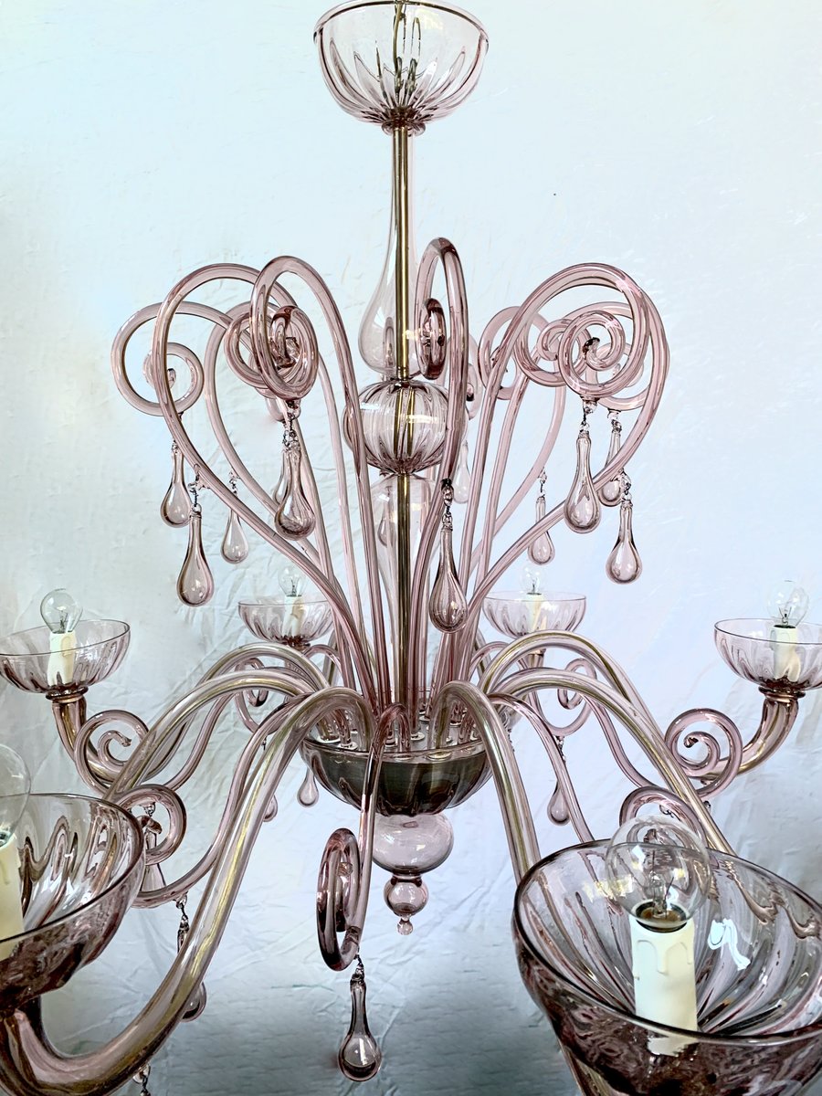 Mid-Century 8-Arm Chandelier from Cesare Toso, 1960s