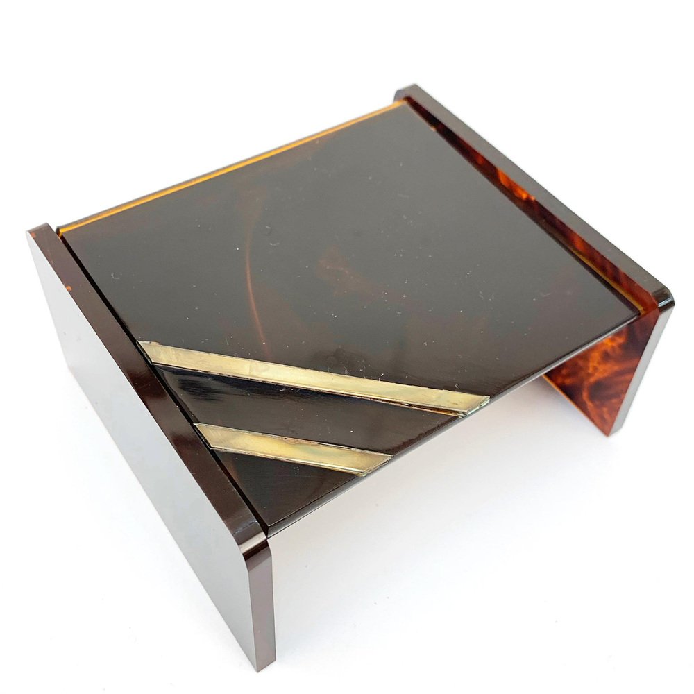 Mid-Century Acrylic Glass & Brass Jewelry Box by Christian Dior, 1970