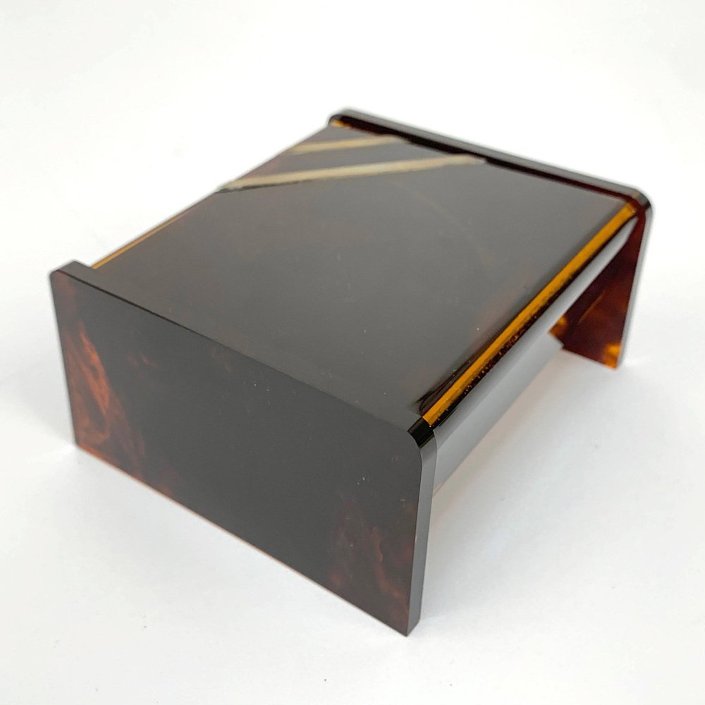 Mid-Century Acrylic Glass & Brass Jewelry Box by Christian Dior, 1970