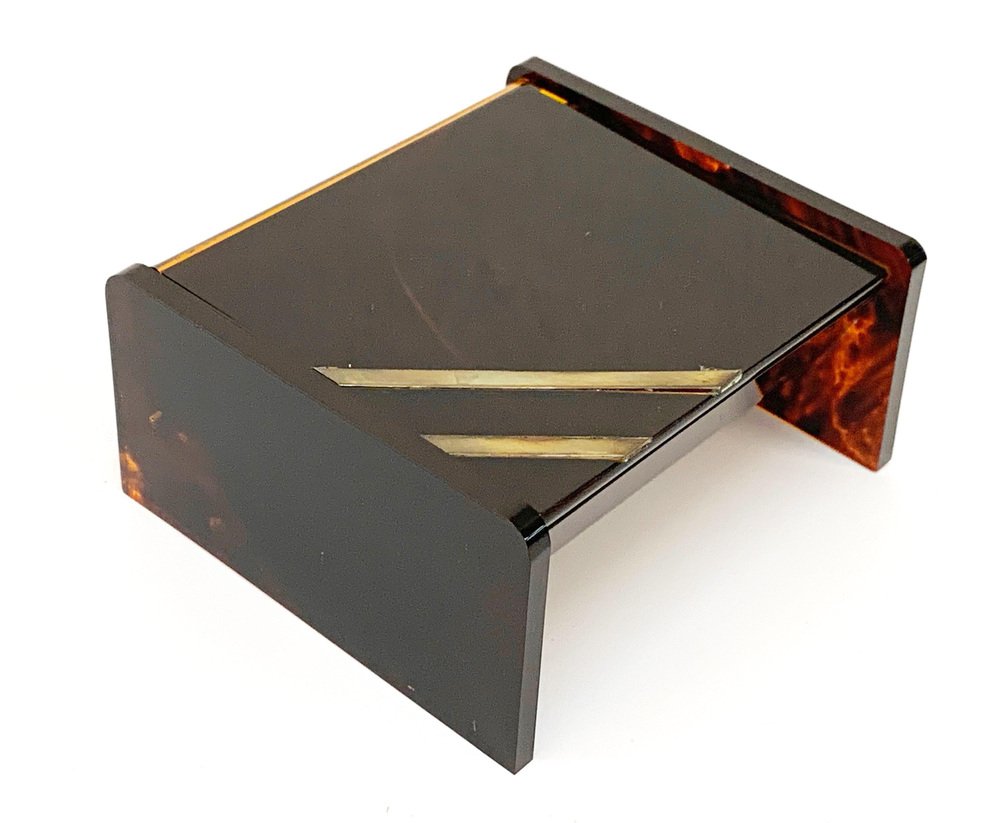 Mid-Century Acrylic Glass & Brass Jewelry Box by Christian Dior, 1970-JDR-1126025