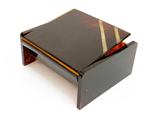 Mid-Century Acrylic Glass & Brass Jewelry Box by Christian Dior, 1970-JDR-1126025