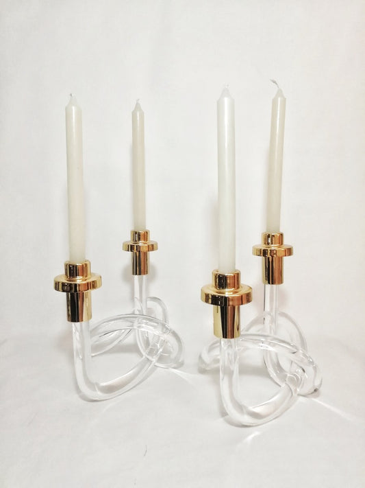 Mid-Century Acrylic Glass Candleholders by Dorothy Thorpe, Set of 2