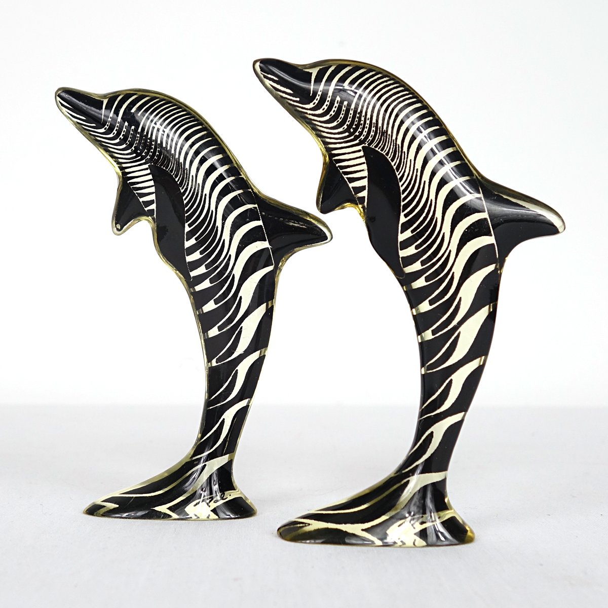 Mid-Century Acrylic Glass Dolphins by Abraham Palatnik, Set of 2