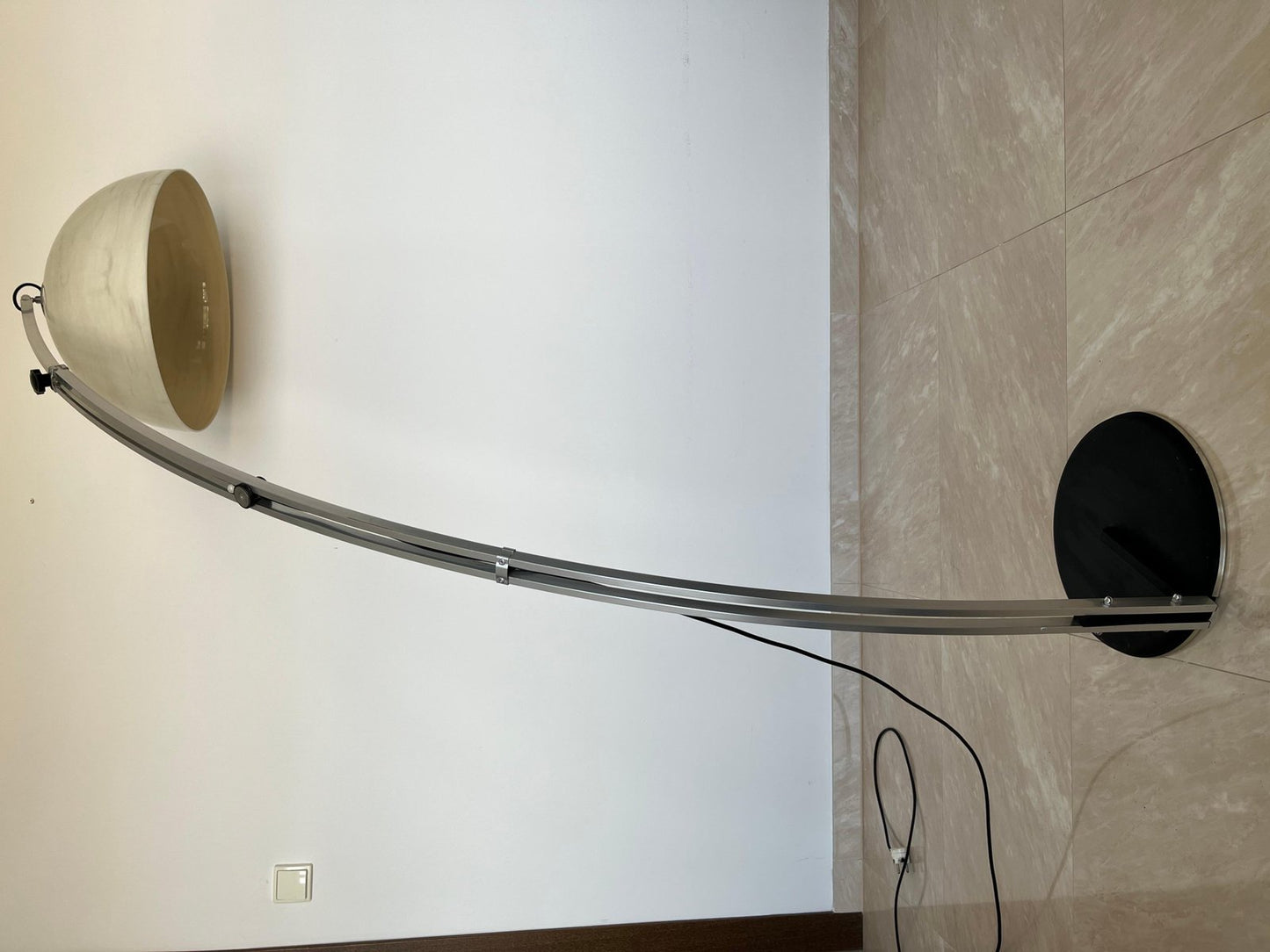 Mid-Century Adjustable Arc Floor Lamp in the style of Guzzini, 1970s